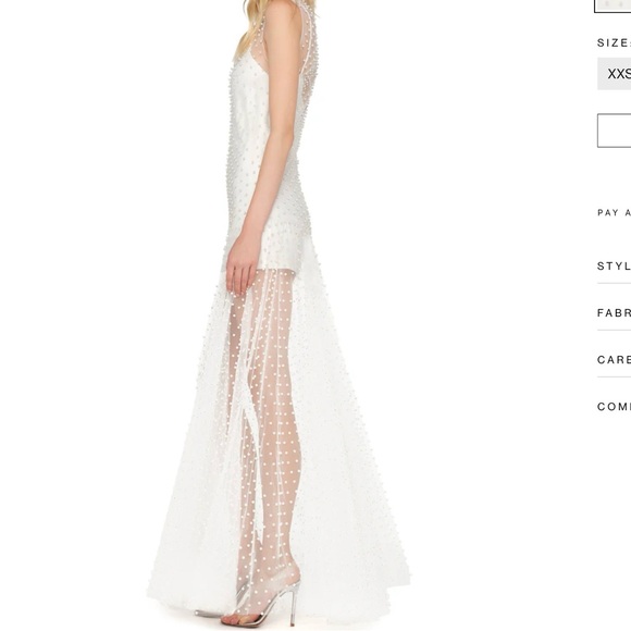 Norma Kamali Pearl Sheer Gown/Maxi Dress and Slip - Picture 3 of 9